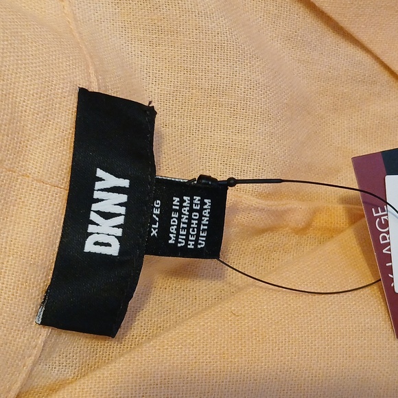 DKNY Peach Linen Blend Sleeveless Maxi Dress XL NWT - Picture 7 of 10